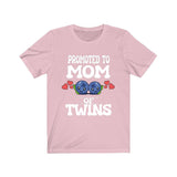 Promoted To Mom Of Twins Shirt, Mom Of Twins Gift, Mother of Twins Gift, Blueberries Baby Announcement Gift T-Shirt Image 4