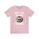 Just A Boy Who Loves Ferrets Shirt, Ferret Lover Shirt, Ferret Shirt, Ferret Lover Gift, Animal Adult Kids T-Shirt Image 4