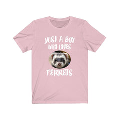 Just A Boy Who Loves Ferrets Shirt - ferret print design