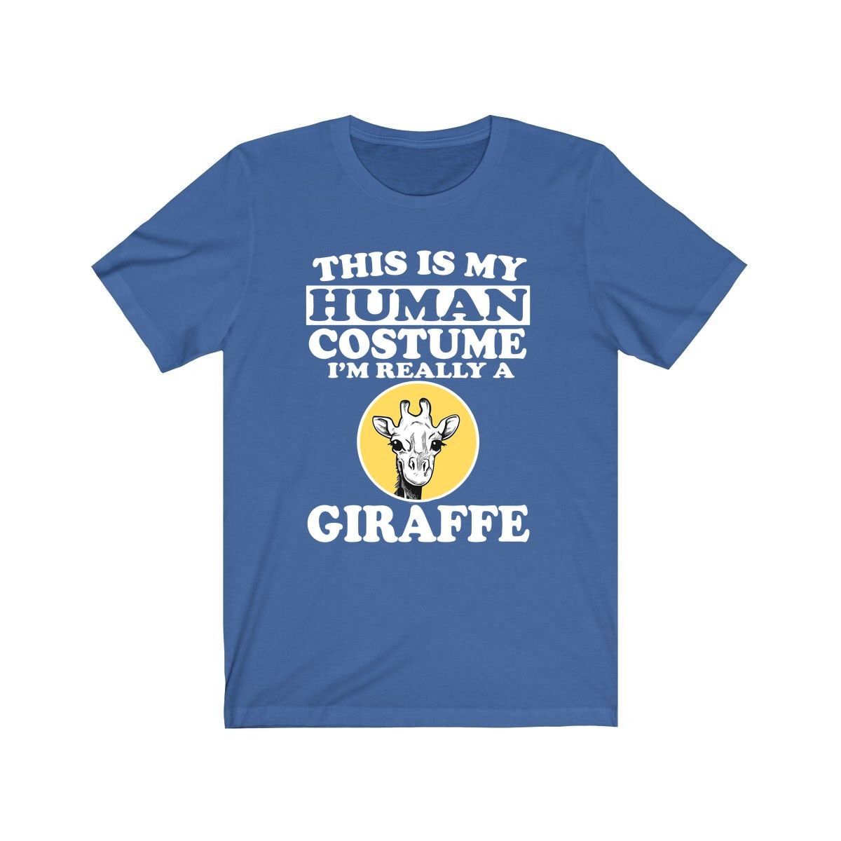 This is my human costume I am really a giraffe African savanna animal tee