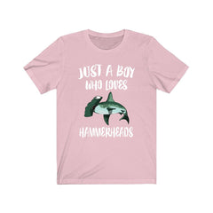 Just a boy who loves hammerhead sharks ocean apex predator tee