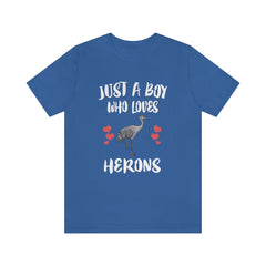 Just A Boy Who Loves Herons Birds Shirt - heron print design