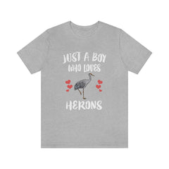Just A Boy Who Loves Herons Birds Shirt - heron print design