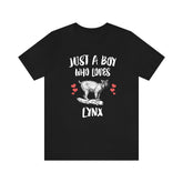 Just A Boy Who Loves Lynx Shirt, Lynx Lover Shirt, Lynx Shirt, Lynx Lover Gift, Animal Adult Kids T-Shirt Image 1
