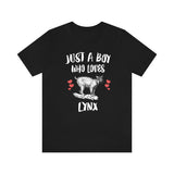 Just A Boy Who Loves Lynx Shirt, Lynx Lover Shirt, Lynx Shirt, Lynx Lover Gift, Animal Adult Kids T-Shirt Image 1