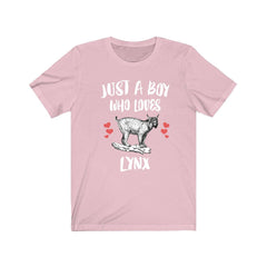 Just a boy who loves lynx boreal forest tuft-eared wild cat tee