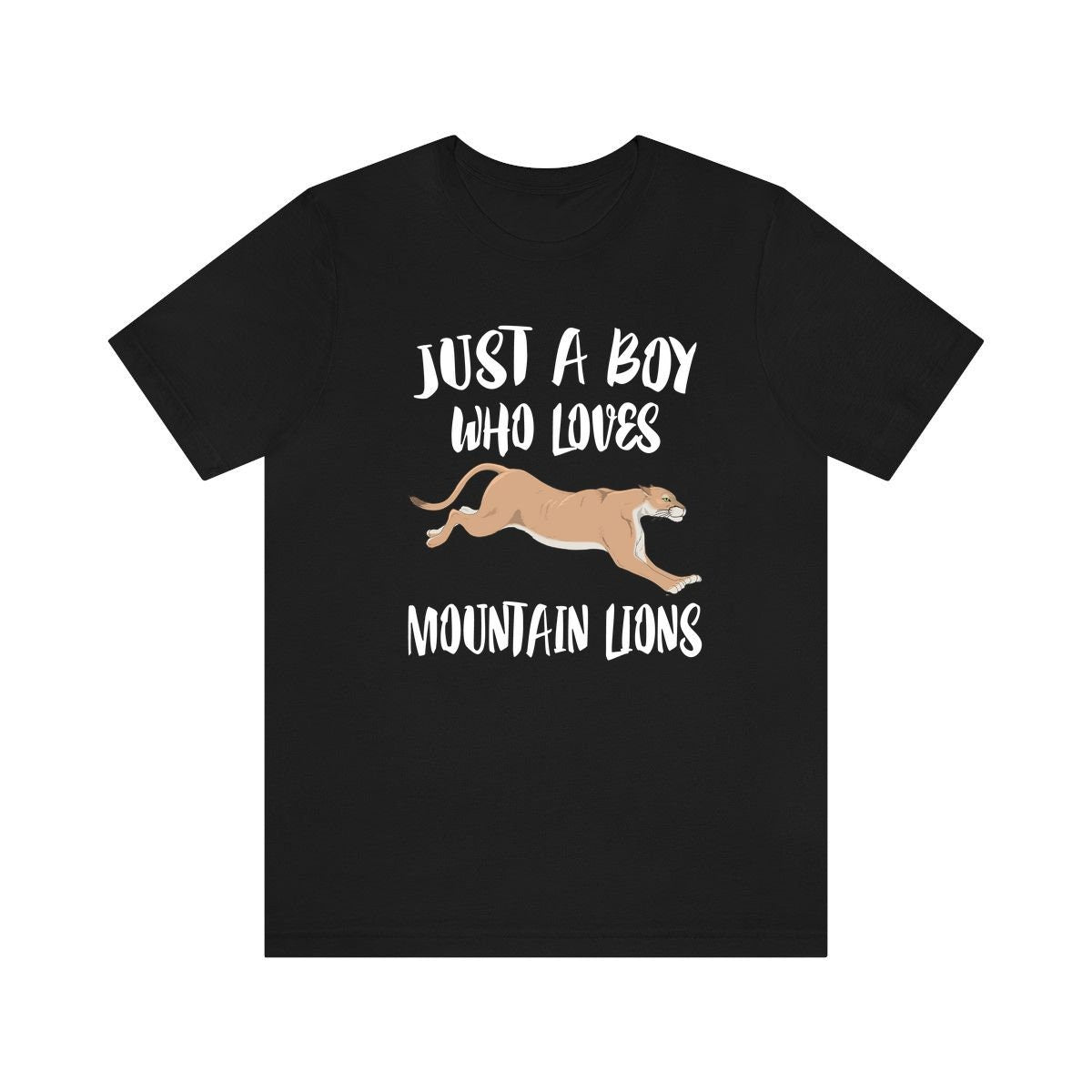 Just A Boy Who Loves Mountain Lions Shirt, Mountain Lion Lover Shirt, Mountain Lion Shirt, Cougar Lover Gift, Animal Adult Kids T-Shirt Image 1