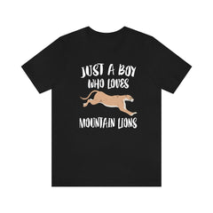 Just a boy who loves mountain lions cougar puma apex predator tee