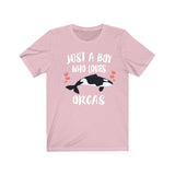 Just A Boy Who Loves Orcas Whales Shirt, Orca Lover Shirt, Orca Shirt, Whale Lover Gift, Animal Adult Kids T-Shirt Image 4