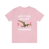 Just A Girl Who Loves Dimorphodon Pterosaur Shirt, Dimorphodon Lover Shirt, Dinosaur Lover Gift, Animal Adult Toddler Kids T-Shirt Image 4