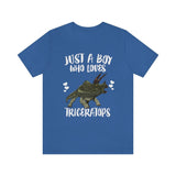 Just A Boy Who Loves Triceratops Dinosaur Shirt, Triceratops Lover Shirt, Dinosaur Shirt, Triceratops Lover, Animal Adult Kids Shirt Image 3