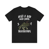 Just A Boy Who Loves Triceratops Dinosaur Shirt, Triceratops Lover Shirt, Dinosaur Shirt, Triceratops Lover, Animal Adult Kids Shirt Image 2