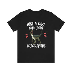 Just A Girl Who Loves Velociraptors Shirt - Velociraptor print design
