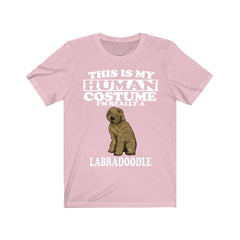 This is my human costume I am really a labradoodle designer dog tee