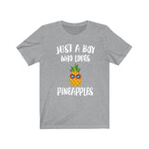 Just A Boy Who Loves Pineapples Shirt, Pineapple Lover Shirt, Pineapple Shirt, Fruit Lover, Animal Adult Kids Shirt Image 1