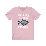 Just A Boy Who Loves Piranhas Fish Shirt, Piranha Lover Shirt, Fish Shirt, Piranha Lover, Animal Adult Kids Shirt Image 4