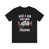 Just A Boy Who Loves Possums Shirt, Possum Lover Shirt, Possum Shirt, Possum Lover Gift, Animal Adult Kids Shirt Image 1