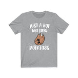 Just A Boy Who Loves Potatoes Shirt, Potato Lover Shirt, Vegetable Shirt, Vegan Lover Gift, Animal Adult Kids Shirt Image 3