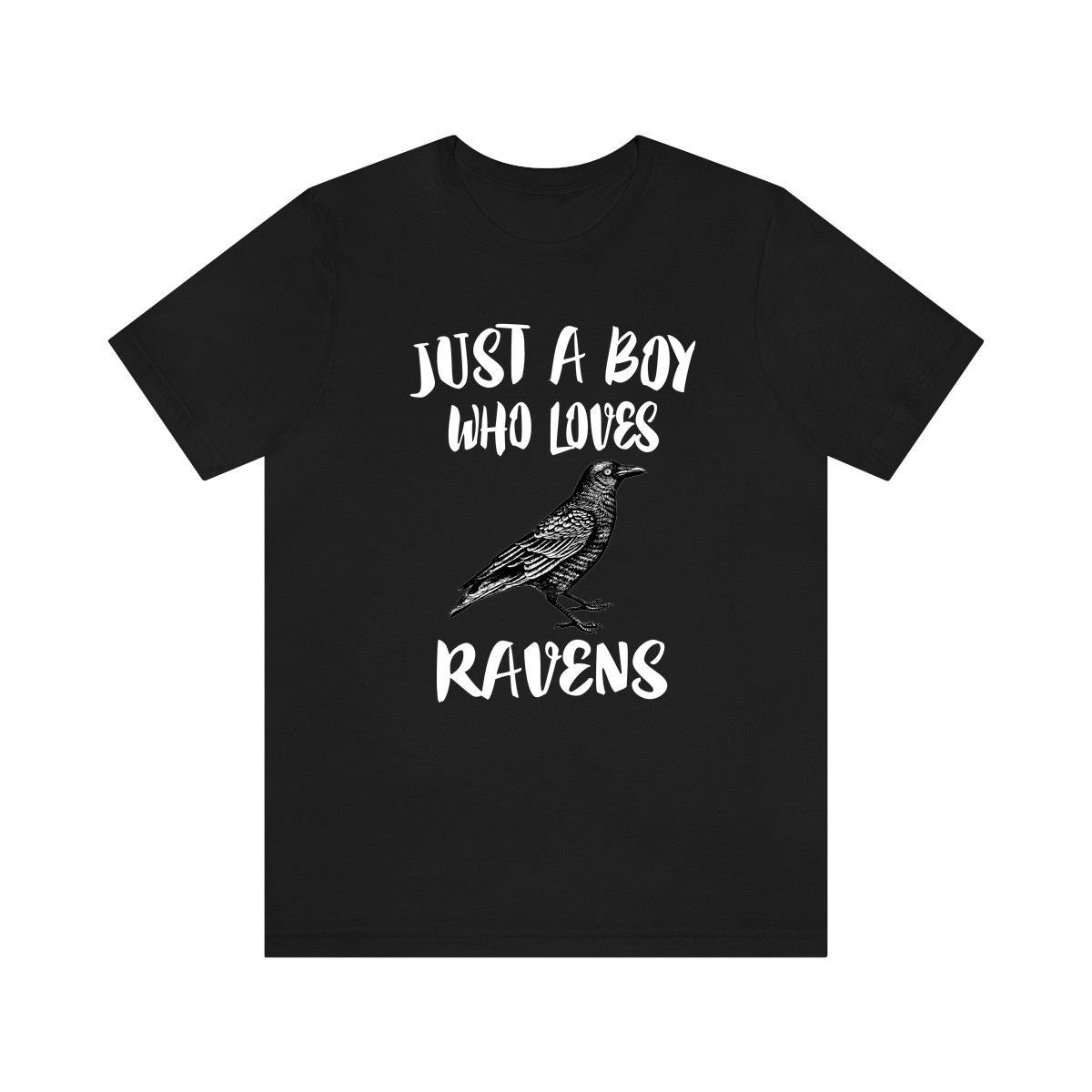 Just a boy who loves ravens mythological intelligent corvid bird tee