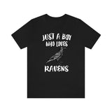 Just A Boy Who Loves Ravens Shirt, Raven Lover Shirt, Birding Shirt, Raven Lover Gift, Animal Shirt Image 2
