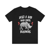 Just A Boy Who Loves Rhinos Shirt, Rhino Lover Shirt, Rhino Shirt, Rhino Lover Gift, Animal Shirt Image 1