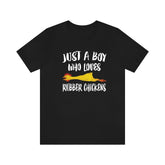 Just A Boy Who Loves Rubber Chicken Shirt, Rubber Chicken Lover Shirt, Rubber Chicken Shirt, Chicken Lover Gift, Animal Shirt Image 1