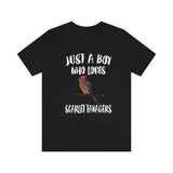 Just A Boy Who Loves Scarlet Tanagers Shirt, Scarlet Tanagers Lover Shirt, Birding Shirt, Bird Lover Gift, Animal Shirt Image 2