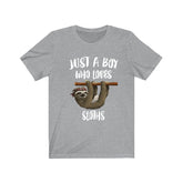 Just A Boy Who Loves Sloths Shirt, Sloth Lover Shirt, Sloth Shirt, Sloth Lover Gift, Animal Shirt Image 1