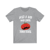 Just A Boy Who Loves Tomatoes Vegetable Shirt, Tomato Lover Shirt, Vegan Shirt, Vegetable Lover Gift, Animal Shirt Image 1