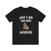Just A Boy Who Loves Walruses Shirt, Walrus Lover Shirt, Walrus Shirt, Walrus Lover Gift, Animal Shirt Image 1