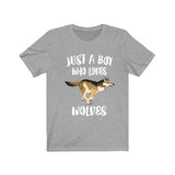 Just A Boy Who Loves Wolves Wolf Shirt, Wolf Lover Shirt, Wolf Shirt, Wolf Lover Gift, Animal Shirt Image 3