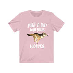 Just a boy who loves wolves wild pack canine apex predator tee