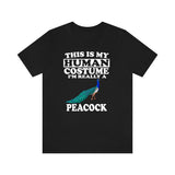 This Is My Human Costume I'm Really A Peacock Bird Shirt, Peacock Lover Shirt, Birding Shirt, Bird Funny Gift, Animal Adult Kids Image 1