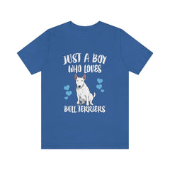 Just A Boy Who Loves Bull Terriers Shirt - Bull Terrier print design