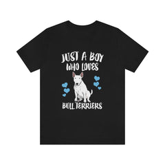Just A Boy Who Loves Bull Terriers Shirt - Bull Terrier print design