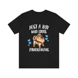Just A Boy Who Loves Pomeranians Dog Shirt, Pomeranian Lover Shirt, Pomeranian Shirt, Dog Lover Gift, Animal Adult Kids T-Shirt Image 1