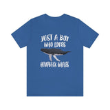 Just A Boy Who Loves Humpback Whales Shirt, Humpback Whale Lover Shirt, Humpback Whale Shirt, Whale Gift, Animal Adult Kids T-Shirt Image 2