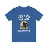 Just A Boy Who Loves Capuchin Monkeys Shirt, Capuchin Monkey Lover Shirt, Monkey Shirt, Capuchin Monkey Gift, Animal Adult Kids T-Shirt Image 1