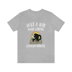 Just A Boy Who Loves Capuchin Monkeys Shirt - capuchin monkey print design