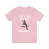 Just A Boy Who Loves Tufted Titmouse Bird Shirt, Tufted Titmouse Lover Shirt, Birding Shirt, Bird Shirt, Animal Adult Kids T-Shirt Image 2