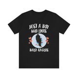 Just A Boy Who Loves Bald Eagles Bird Shirt, Bald Eagle Lover Shirt, Birding Shirt, Eagle Shirt, Animal Adult Kids T-Shirt Image 1