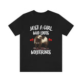 Just A Girl Who Loves Wolverines Shirt, Wolverine Lover Shirt, Wolverine Lover Gift, Wolverine Gift, Wolverine Shirt, Animal Adult Kids Image 2