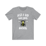 Just A Boy Who Loves Bees Shirt, Bee Lover Shirt, Bee Shirt, Bee Gift, Animal Adult Kids T-Shirt Image 1