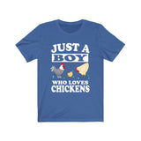 Just A Boy Who Loves Chickens Shirt, Chicken Lover Shirt, Chicken Shirt, Chicken Owner Gift, Animal Adult Kids T-Shirt Image 2