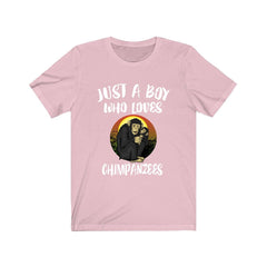 Just A Boy Who Loves Chimpanzees Shirt - chimpanzee print design