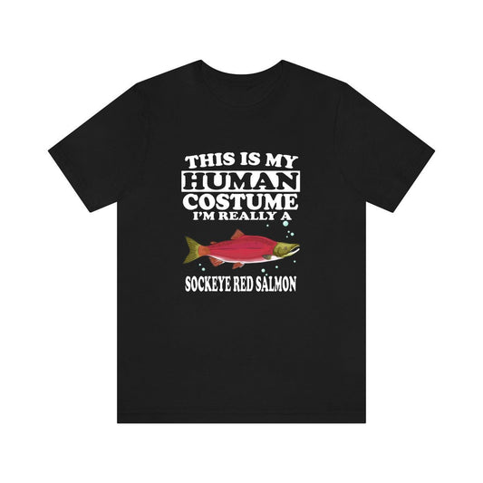 Red Salmon Human Costume Shirt - red salmon print design