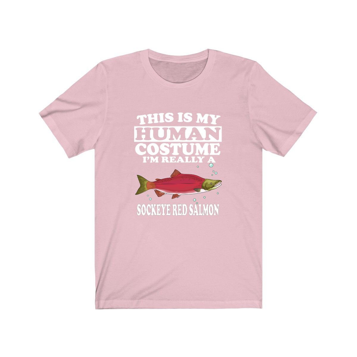 Red Salmon Human Costume Shirt - red salmon print design