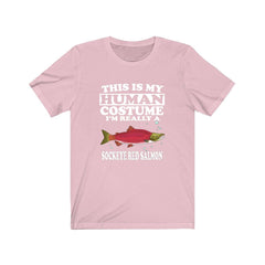 Red Salmon Human Costume Shirt - red salmon print design
