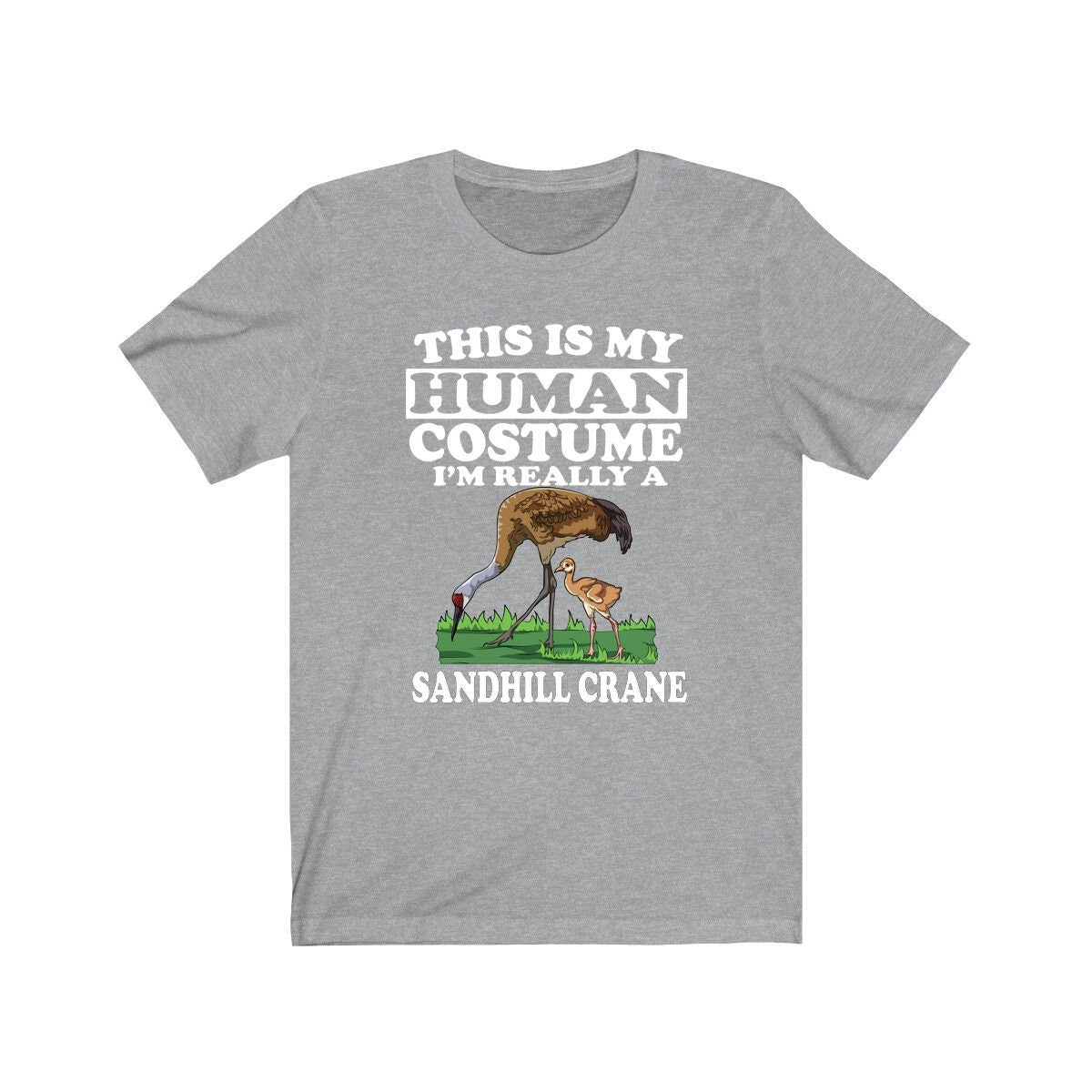 This Is My Human Costume I'm Really A Sandhill Crane Shirt, Sandhill Crane Lover Shirt, Birding Shirt, Crane Funny Gift, Adult Kids Shirt Image 1