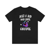 Just A Boy Who Loves Grapes Fruit Shirt, Grapes Lover Shirt, Grapes Shirt, Grapes Lover Gift, Animal Adult Kids T-Shirt Image 2